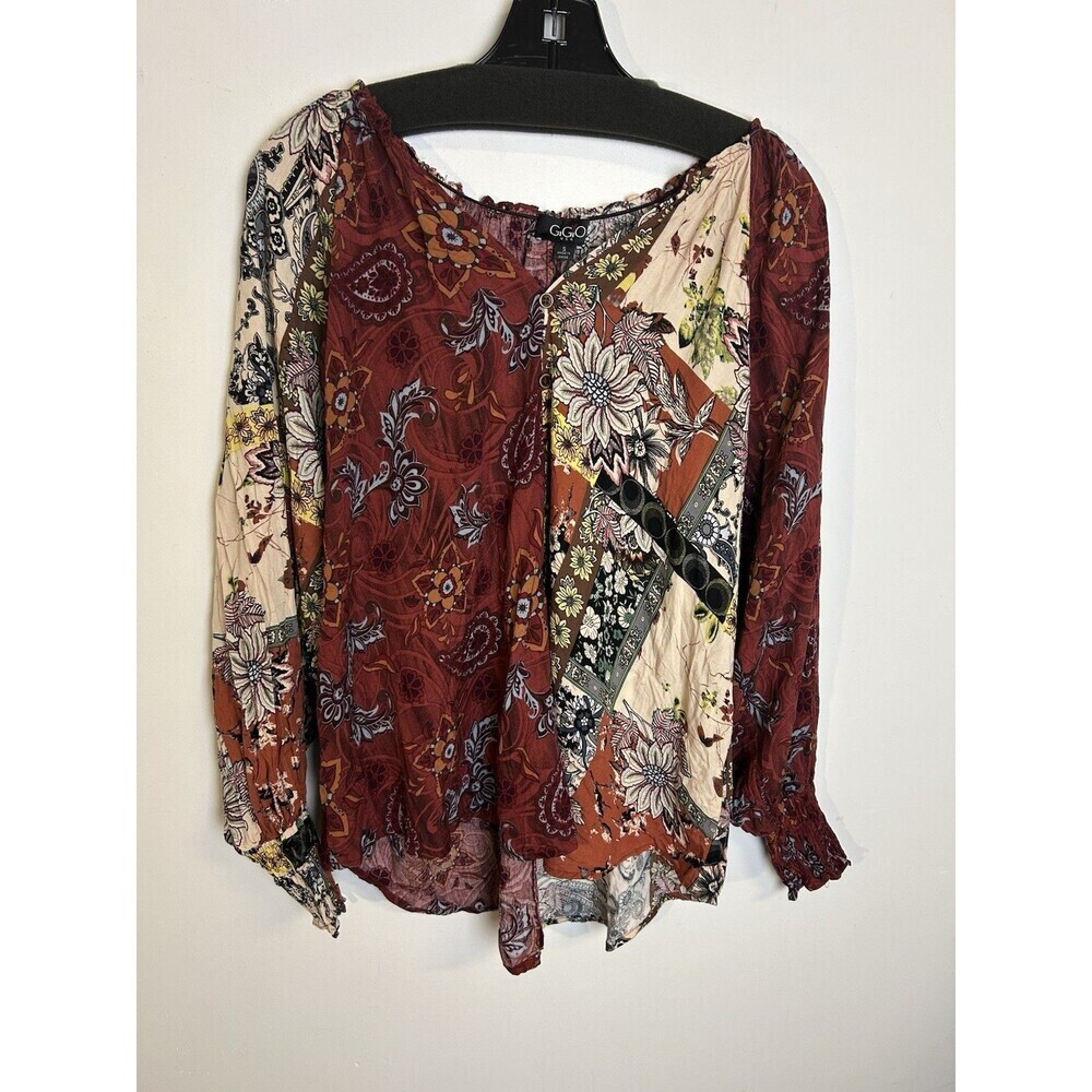GiGio USA Women’s Small‎  Paisley Tunic Blouse Boho Cottage Lightweight Cowgirl